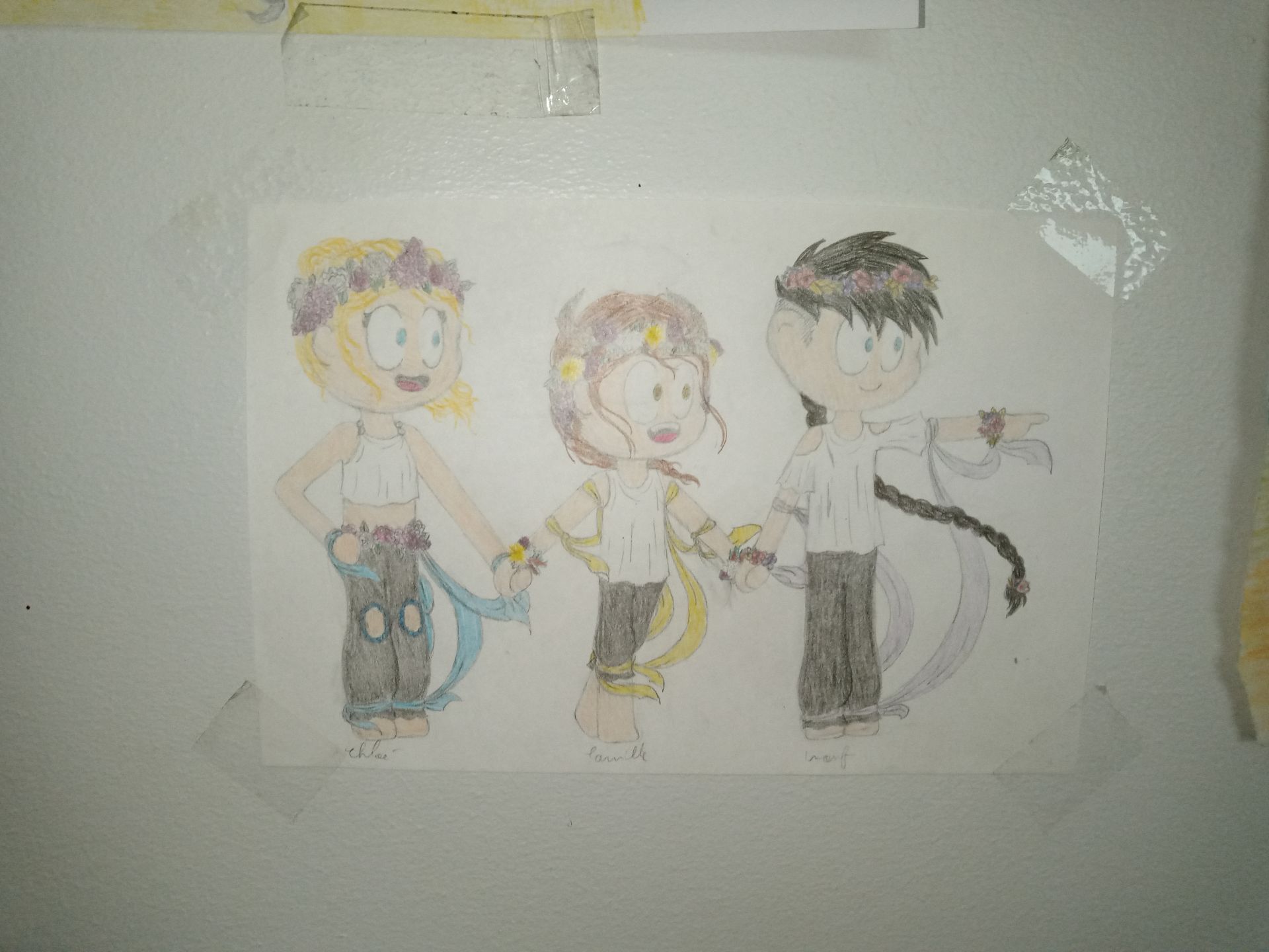Dessin d'Imouf avec d'autres personnes